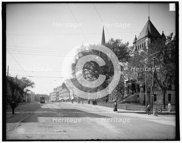 Main Street and Court House, Northampton, Mass., c1907. Creator: Unknown.