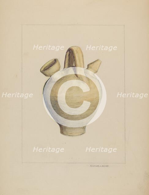 Pottery Jug, c. 1937. Creator: Michael J. Miceli.