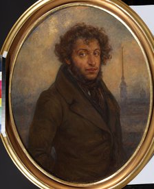 Portrait of the poet Alexander Sergeyevich Pushkin (1799-1837), 1938. Creator: Platunov, Alexei Georgievich (1877-?).