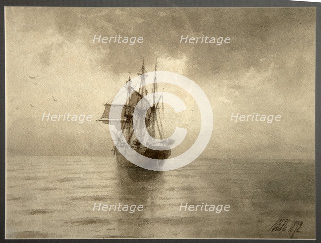 Sailing ship, 1892. Artist: Lagorio, Lev Felixovich (1827-1905)