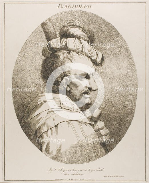 Bardolph, May 20, 1775 (originally published); published 1809. Creator: John Hamilton Mortimer.
