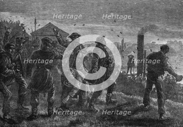 Assault on German students by Slavs at Kuchelbad, near Prague, 1881. Creator: Unknown.