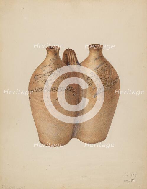 Gemel Bottle, c. 1940. Creator: Isadore Goldberg.