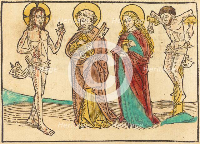 Christ Showing His Wounds to Peter, the Magdalene and the Good Thief, 1480/1490. Creator: Unknown.