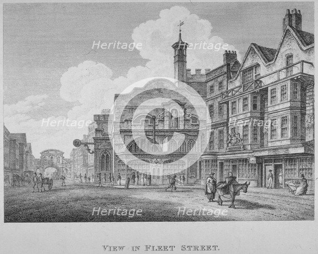 Fleet Street, City of London, 1800. Artist: William Watts