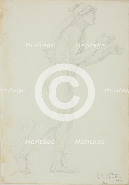 Study for Pilgrim in Romaunt of the Rose, c. 1873-77. Creator: Sir Edward Coley Burne-Jones.