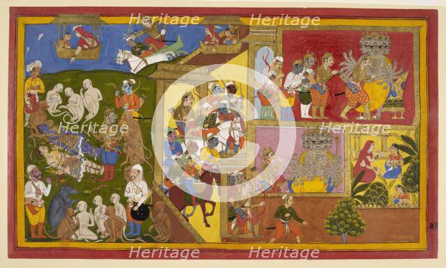 Rama and Lakshmana are bound, 1650-1652.  Creator: Sahib Din.