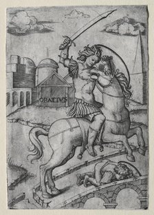 Horatius Cocles Defending the Sublician Bridge. Creator: Marcantonio Raimondi (Italian, 1470/82-1527/34).