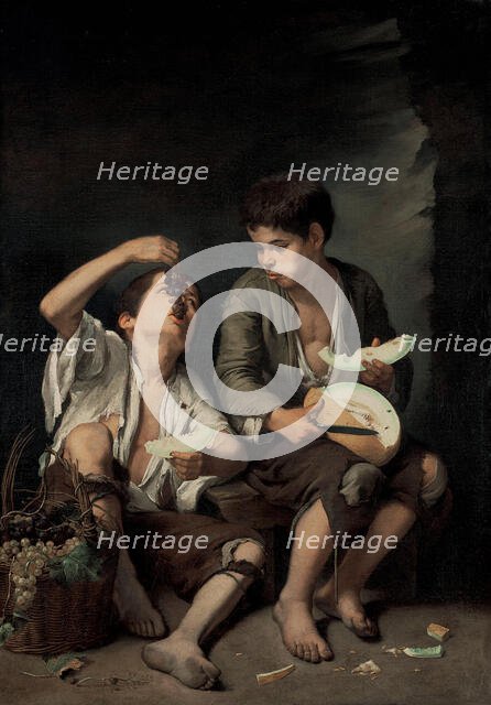 Children Eating Grapes and a Melon, c1645. Creator: Murillo, Bartolomé Estebàn (1617-1682).