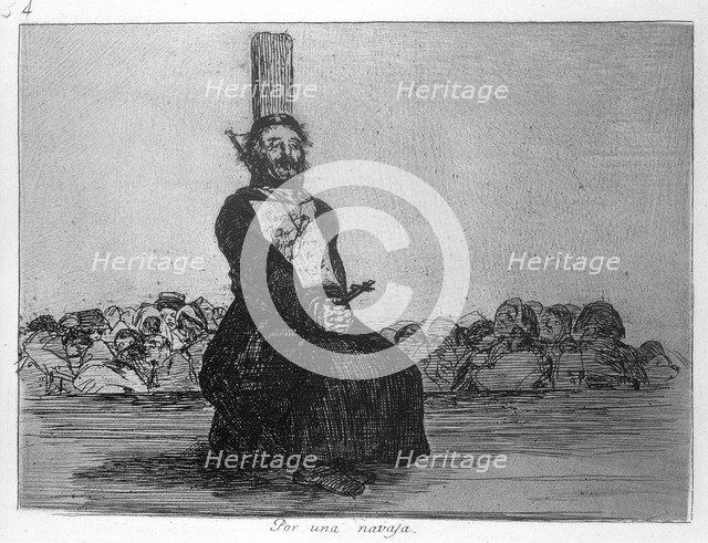 The Disasters of War, a series of etchings by Francisco de Goya (1746-1828), plate 34: 'Por una n…