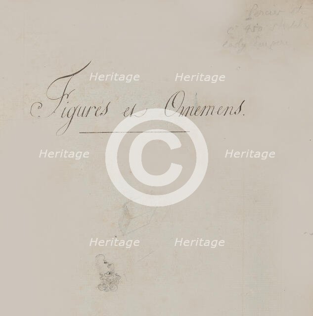 Title to Scrapbook containing Drawings and Several Prints of Architecture, Interi..., ca. 1800-1850. Creators: Workshop of Charles Percier, Workshop of Pierre François Léonard Fontaine.