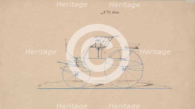 Design for 4 seat Phaeton, no top, no. 930, 1850-70. Creator: Brewster & Co.