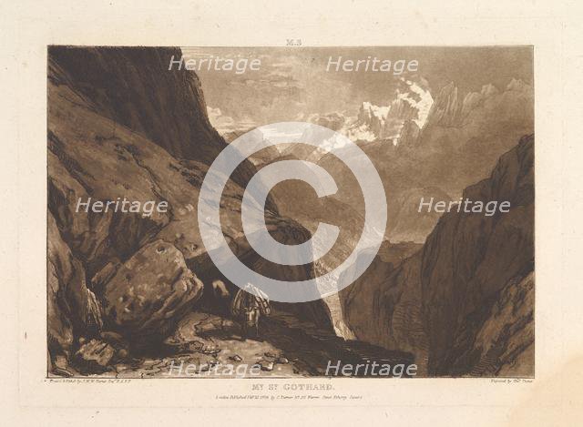 Mt. St. Gothard (Liber Studiorum, part II, plate 9), February 20, 1808. Creator: JMW Turner.
