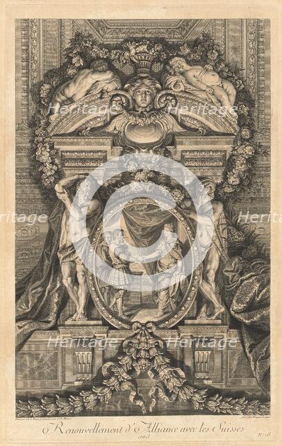 Renouvellement d'Alliance avec les Suisses 1663 (Renewal of Alliance...) [pl. 18], published 1752. Creators: Jean-Baptiste Masse, Nicolas-Gabriel Dupuis.