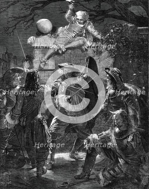 "The Outrage upon Sir John Coventry", by T.H. Maguire, in the Royal Academy Exhibition, 1860. Creator: W. Godwin.