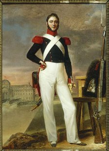 Marin Burty, draper, in grenadier uniform, 1830. Creator: Alexandre-Jean Dubois-Drahonet.