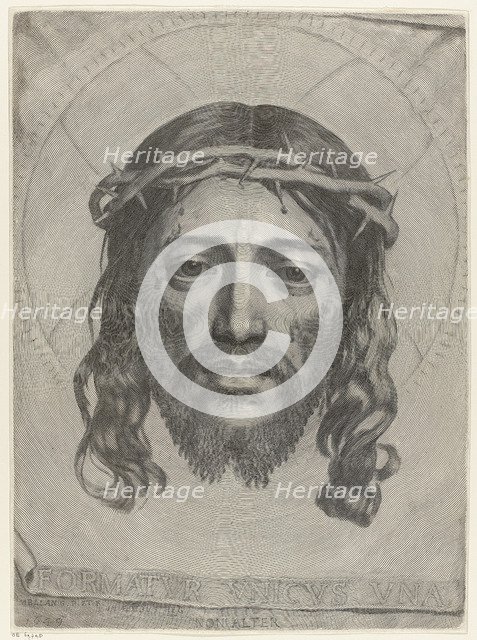 The veil of Saint Veronica, 1949. Artist: Mellan, Claude (1598-1688)