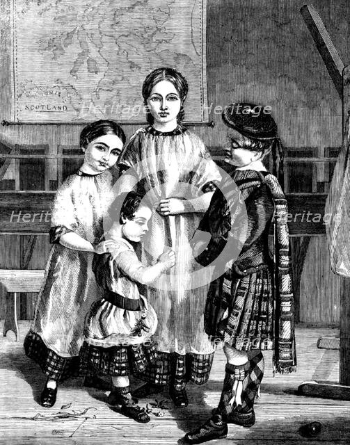 Group of Children in the Royal Caledonian Asylum - from a painting by Mr. Wighton, 1858. Creator: Unknown.