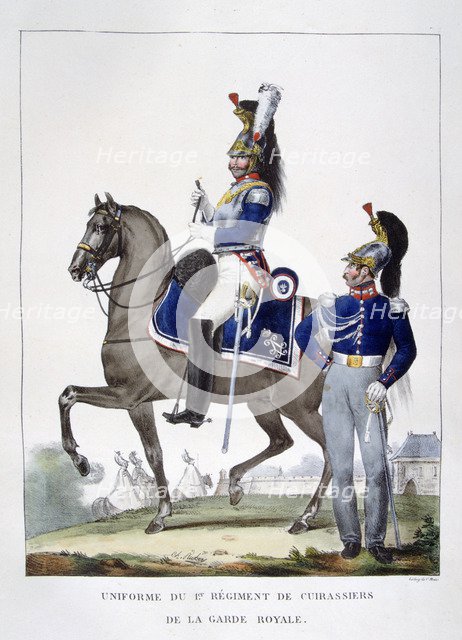 Uniform of the 1st Regiment of Chasseurs of the royal guard, France, 1823.  Artist: Charles Etienne Pierre Motte