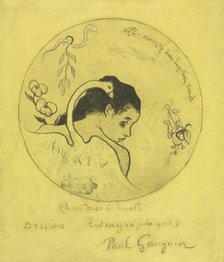 Volpini Suite: Design for a Plate: Leda and the Swan (Projet dAssiette: Léda et le Cygne), 1889. Creator: Paul Gauguin (French, 1848-1903).