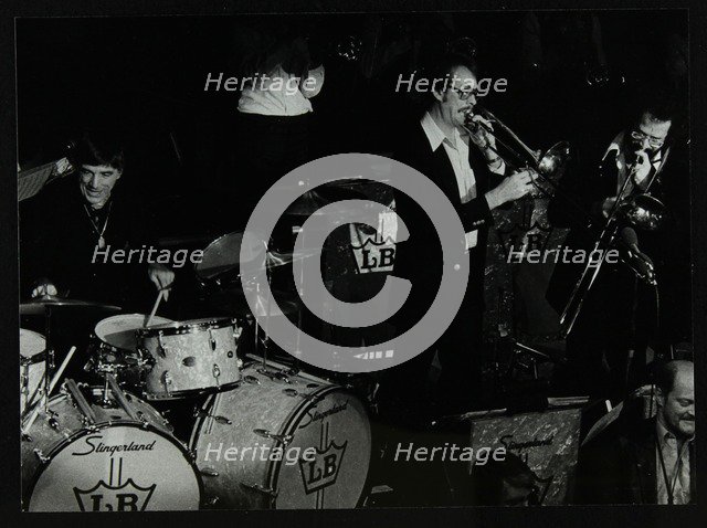 Drummer Louie Bellson and his big band playing at the Forum Theatre, Hatfield, Hertfordshire, 1979. Artist: Denis Williams
