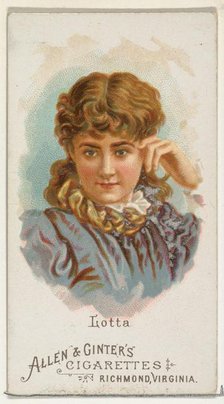 Lotta, from World's Beauties, Series 1 (N26) for Allen & Ginter Cigarettes, 1888., 1888. Creator: Allen & Ginter.