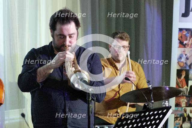 Percy Pursglove, Sara Colman Band, Watermill Jazz Club, Dorking, Surrey, 28 Jan 2020. Creator: Brian O'Connor.