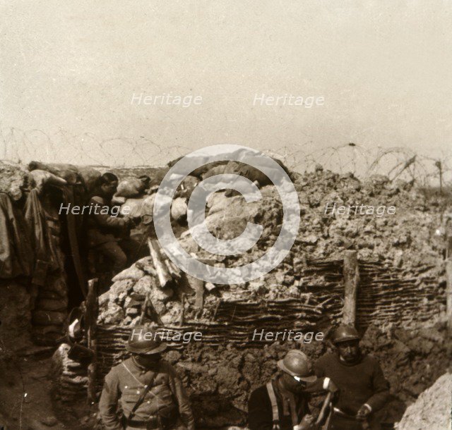Trenches, Champagne, northern France, c1914-c1918. Artist: Unknown.