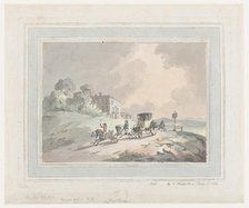 Rustic Sketch, or A Post Chaise (Travelling), 1785-99., 1785-99. Creator: Thomas Rowlandson.