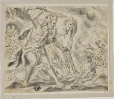 Hercules, Cerberus and the Mares of Diomedes, n.d. Creator: Unknown.