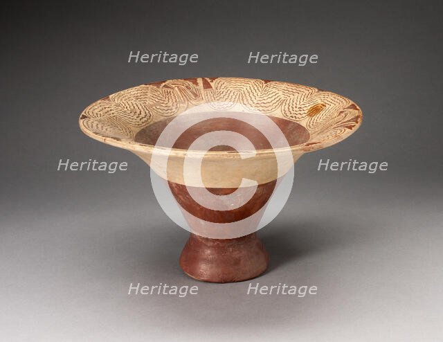 Flaring Bowl with Inner Rim Depicting Undulating Serpents, 100 B.C./A.D. 500. Creator: Unknown.