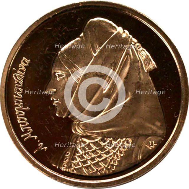 Laskarina Bouboulina, heroine of the Greek War of Independence (Commemorative Gold drachma), 2000. Artist: Anonymous  