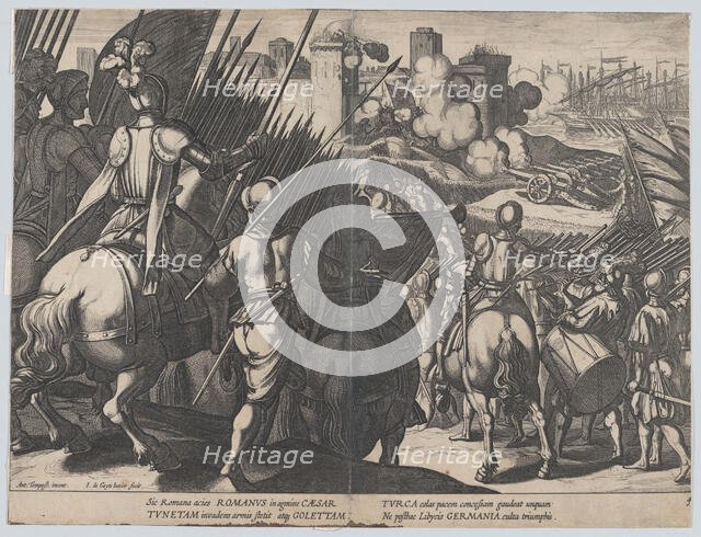 Plate 4: The victory of Goleta, near Tunis, from the Triumphs of Charles V, 1614. Creator: Jacob III de Gheyn.