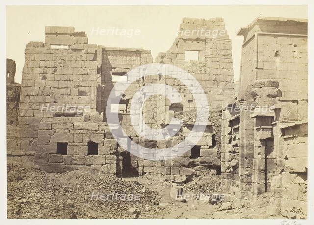 The Temple Palace, Medinet-Haboo, c. 1857. Creator: Francis Frith.