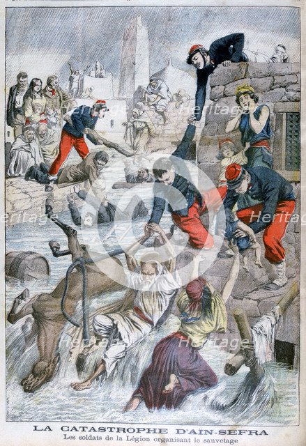 Flash flood at Ain Sefra, Algeria, 1904. Artist: Unknown