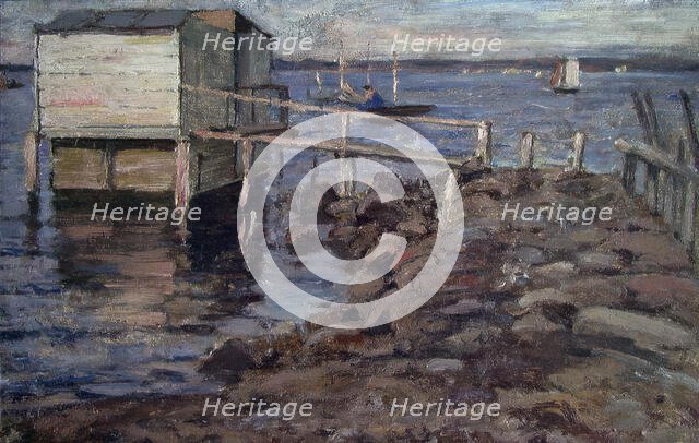 Bathing Hut at the Beach, unknown date. Creator: Fredrik Jonas Lucian Botfield Collett.