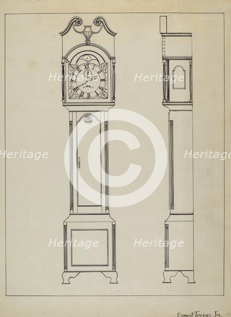 Grandfather's Clock, c. 1936. Creator: Ernest A Towers Jr.