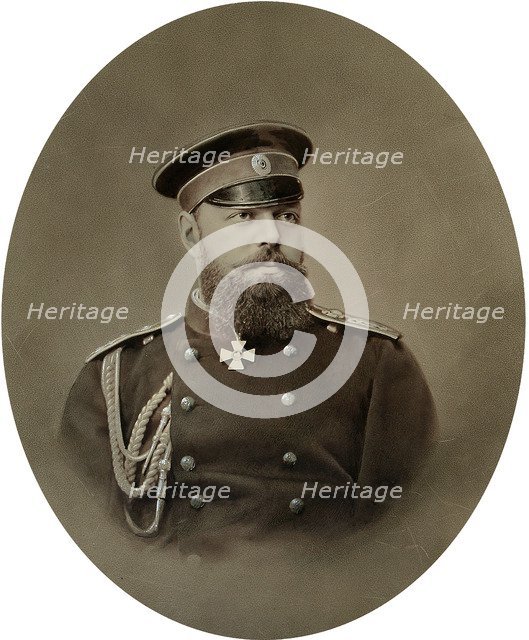 Portrait of Tsar Alexander III of Russia, early 1890s. Artist: Charles Bergamasco