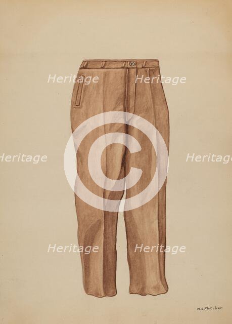Trousers, c. 1937. Creator: William O. Fletcher.