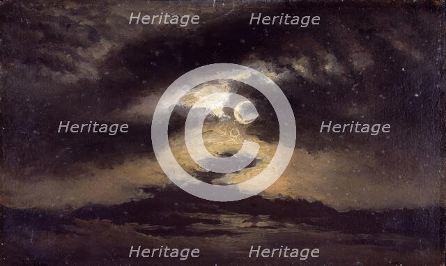 Clouds in Moonlight, 1843. Creator: Knud Baade.