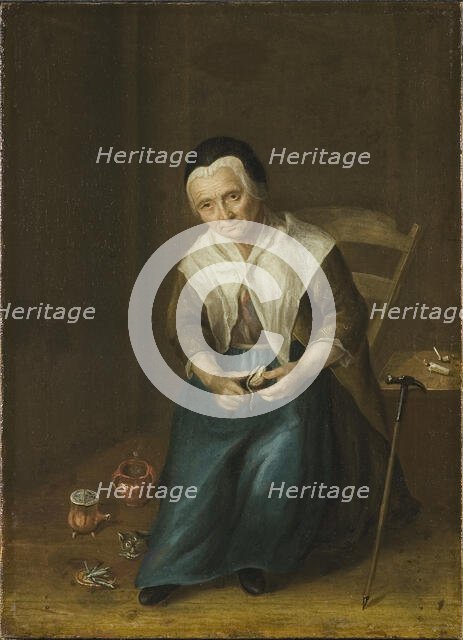 Birgitta (Brita) Johansdotter 1680-1763, maid, c18th century. Creator: Unknown.