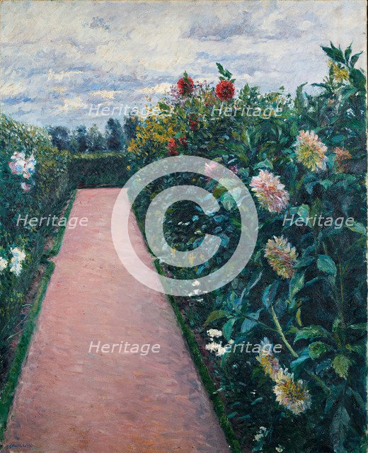 Garden Path with Dahlias in Petit Gennevilliers, 1890-1891.