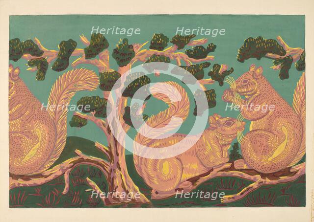 Bandbox Design - Squirrels, c. 1938. Creator: Isabella Ruth Doerfler.