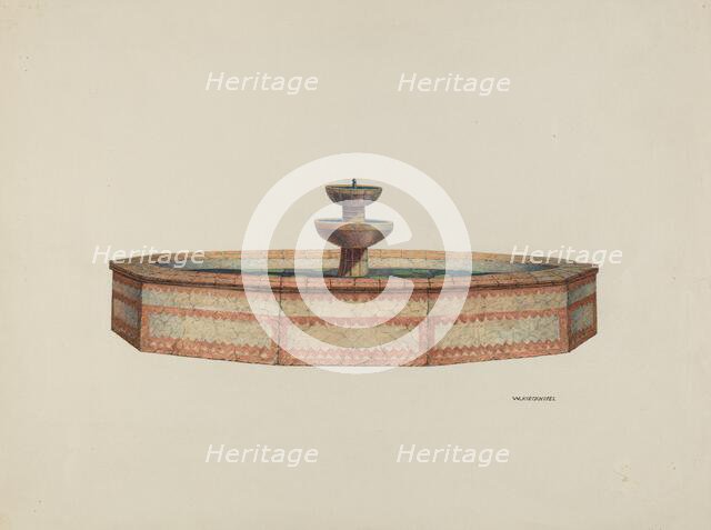 Mission Fountain, 1941. Creator: William Kieckhofel.