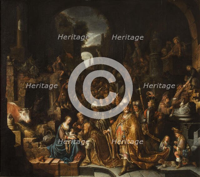 The Adoration of the Magi, Mid of 17th cen.. Creator: Staveren, Jan Adriaensz. van (1614-1669).