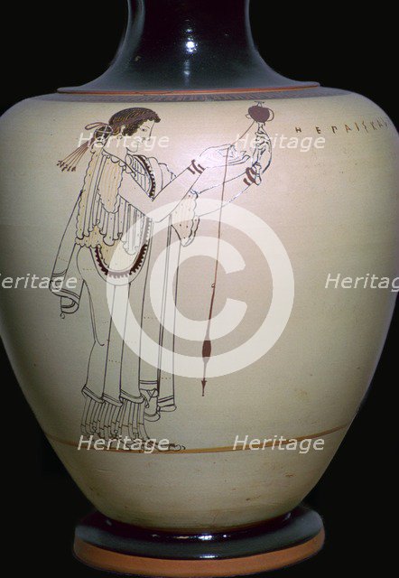 Vase-painting of a woman spinning, 5th century BC.