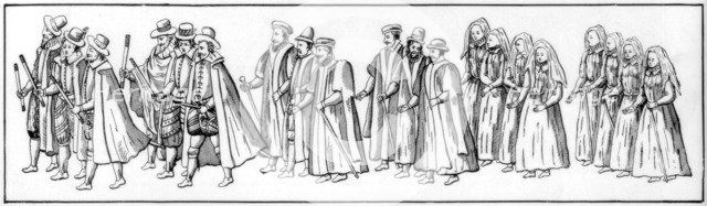 'The faithful subjects who led the procession at Elizabeth's funeral', 1603 (1901). Artist: Unknown