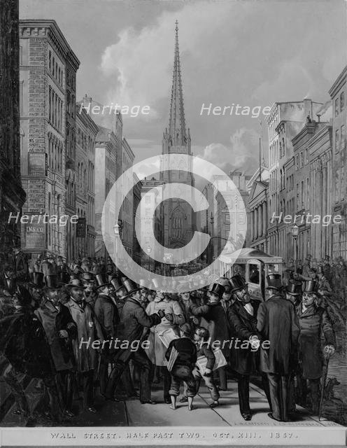 Wall Street, Half Past Two, October 13, 1857, 1857. Creators: James H. Cafferty, Charles G. Rosenberg.