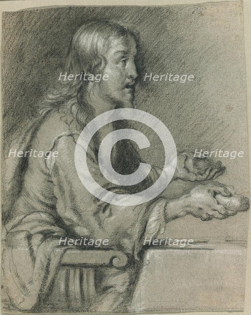 Christ at Emmaus Presenting the Bread, 1630/40. Creator: Bernardo Strozzi.