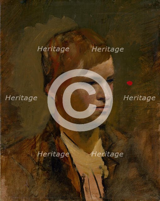 Fair-Headed Boy with Red Point in the Background, 1895-1900. Creator: Ladislav Mednyanszky.